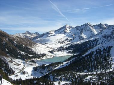 Krajina tyrolského skiareálu Kühtai