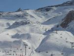 Pohled na rakouský skiareál Ischgl